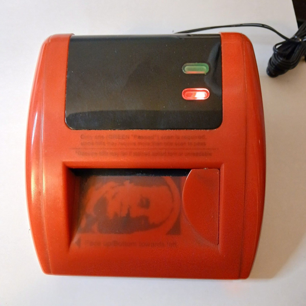 AccuBanker D450 Automatic Counterfeit Bill Detector w/AC Adapter UNTESTED AS-IS