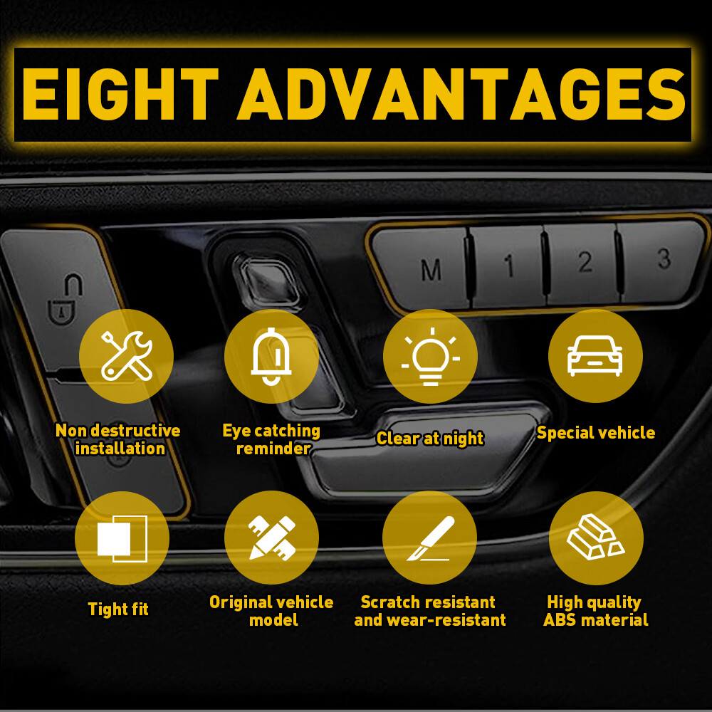 Fit Mercedes Benz C-Class W204 E-Class W212 Window switch Button Cover Trim 12PC