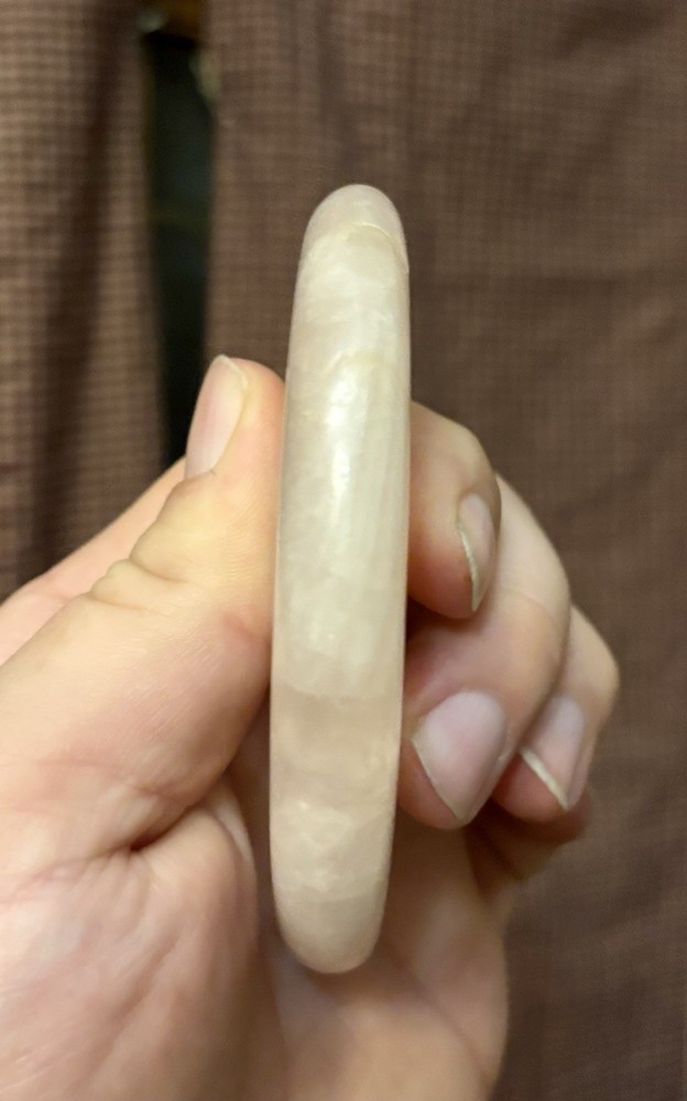 Rose Quartz Palm Stone or Display - Polished - Crescent Moon - 130 Grams