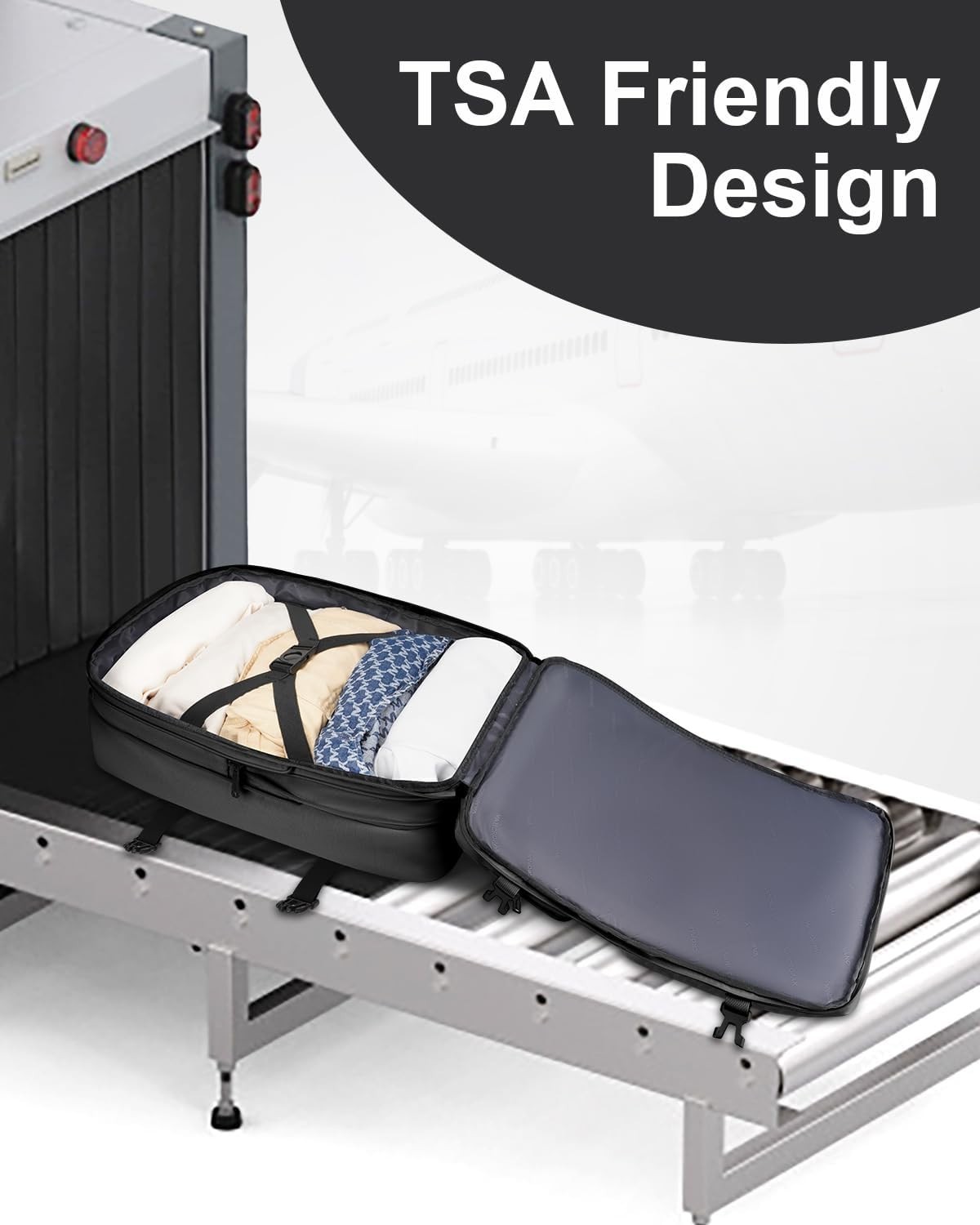 Vancropak 47L Expandable Carry On Travel Backpack w/3 Cubes Flight Approved