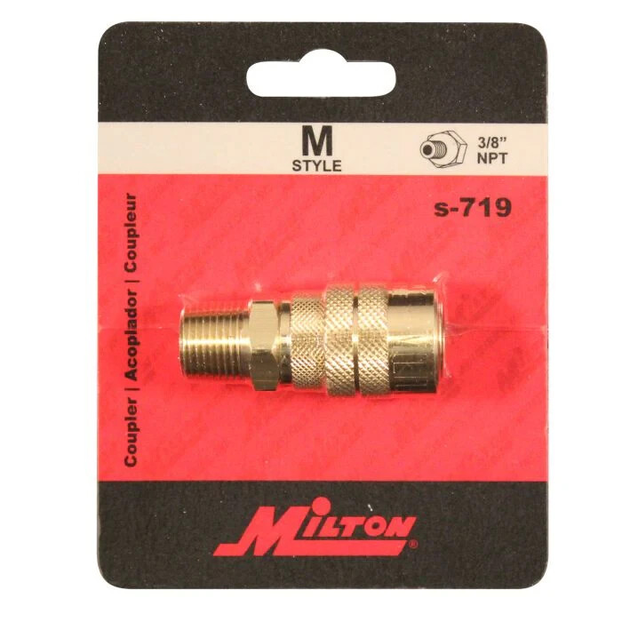 Milton ® 3/8" MNPT M-STYLE® Coupler /single retail pack