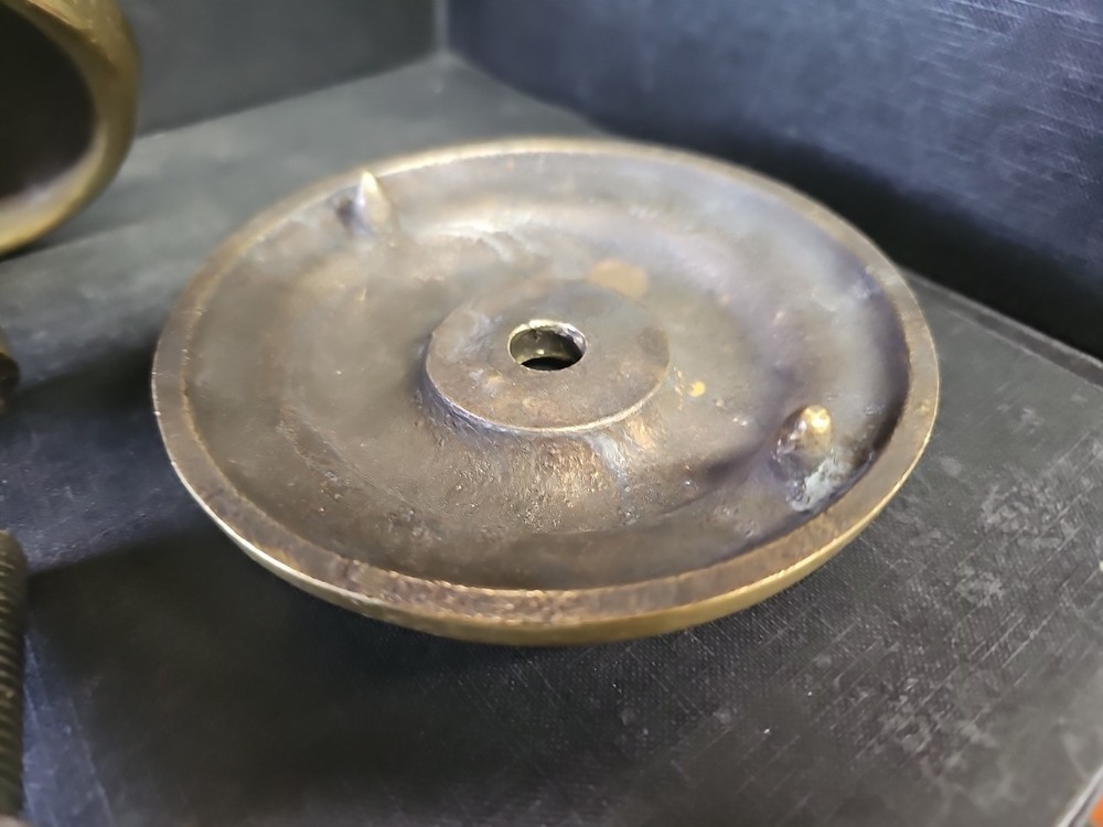 Antique Solid Brass Centre Door Knob Gold Door Pull Large Floral Design