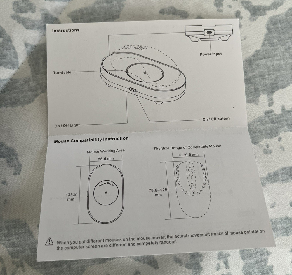Vaydeer Undetectable Mouse Mover, M4 Mouse Jiggler Device with On/Off Switch
