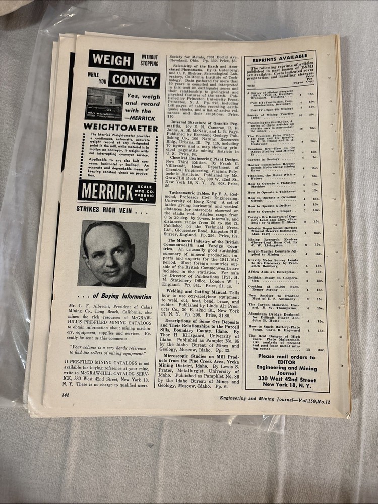 Engineering and Mining Journal Issue December, 1949