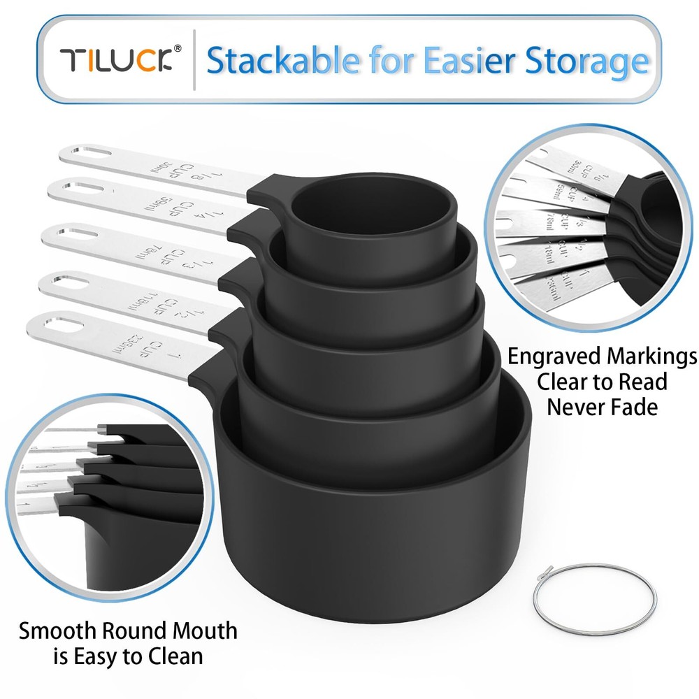 Measuring Cups & Spoons Set Stackable Cups And Spoons Nesting Measure Cups With