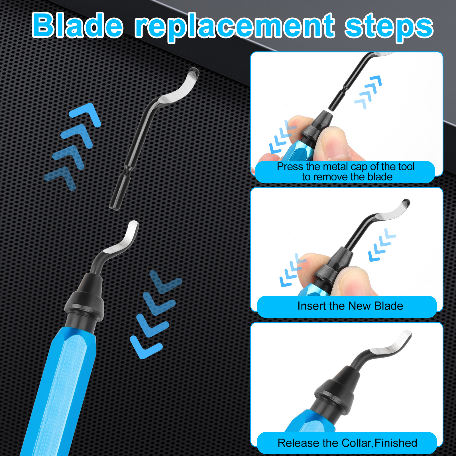 Deburring Tool Set Metal Handle Deburrer + 10PCS BS1010 HSS Burr Removal Blades