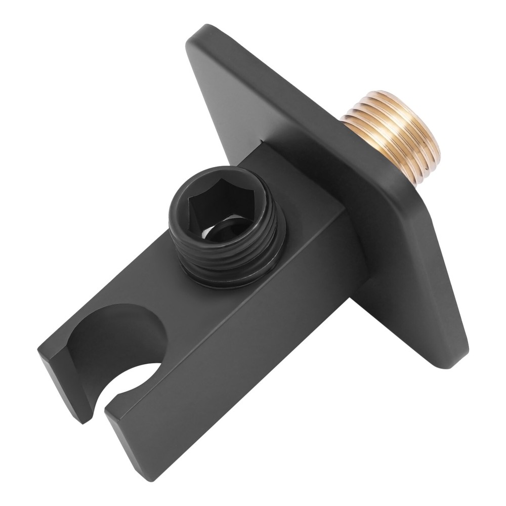 Matte Black Handheld Shower Square Head Handshower with Wall Connector & Hose