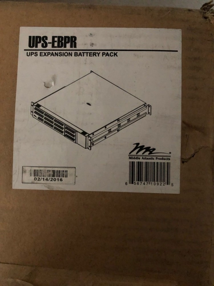 Middle Atlantic UPS-EBPR Premium Series UPS Extended Run Time Battery Pack