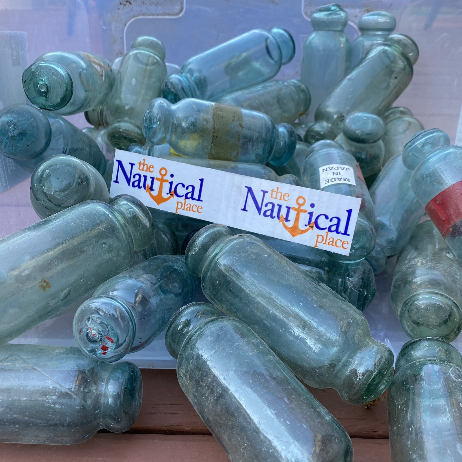 (1) - Japanese Glass Rolling Pin Fishing Float ~ Minor Chips & Dings ~ Vintage