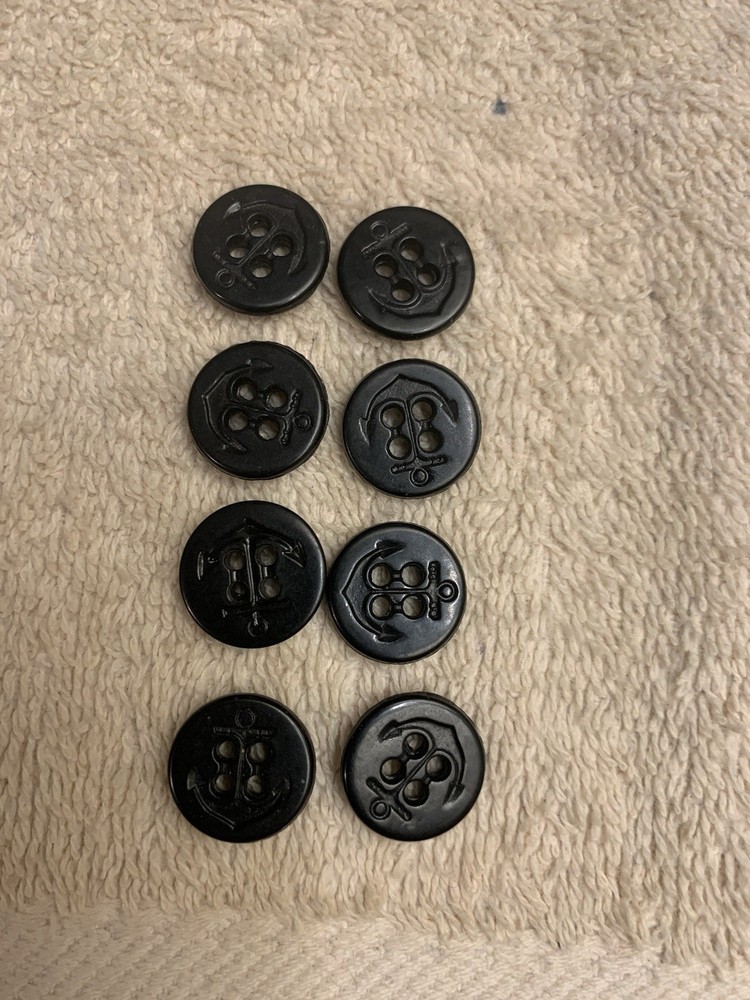 Set 8 USN Pea Coat Uniform Buttons Anchor Button 1/2 in