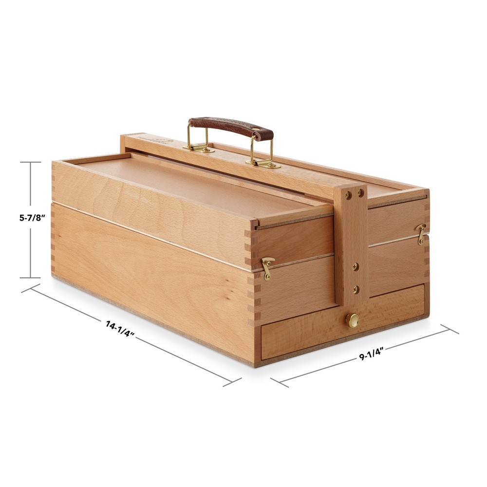 OPEN BOX - Large Multi-Function Wood Artist Tool & Brush Storage Organizer