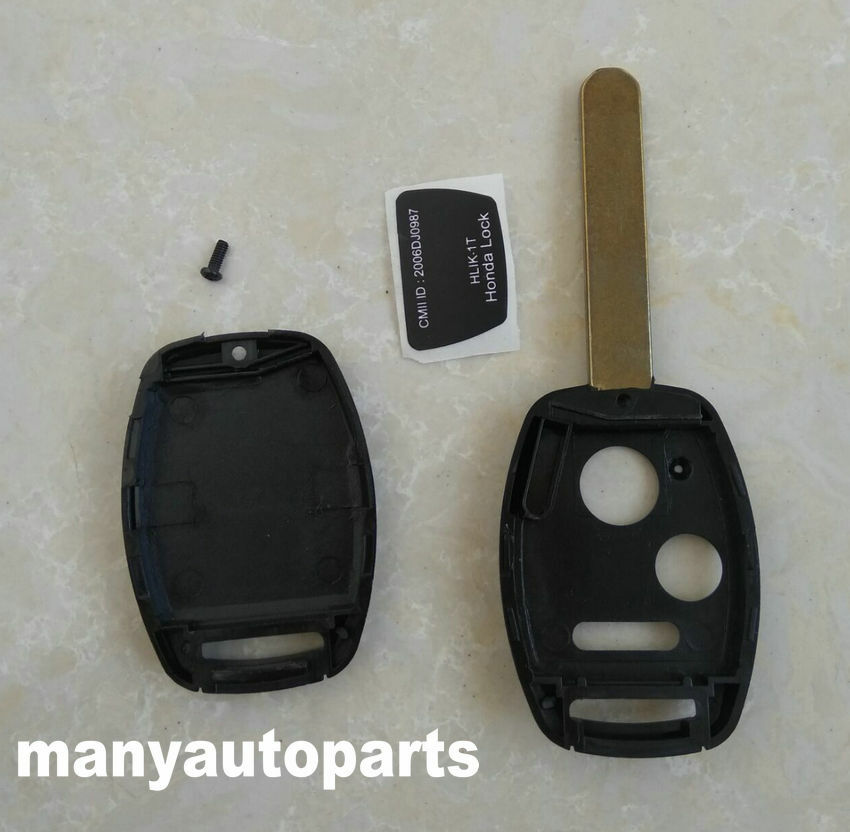 1*Uncut Blade Replacement Keyless Remote Shell Case Key FOB For Honda 2+1 Button