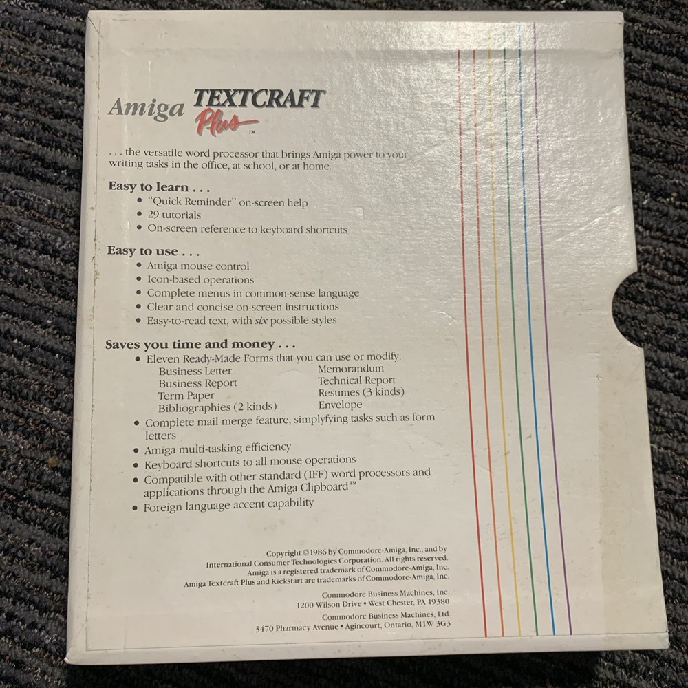 Amiga Commodore TextCraft Plus Word Processing *No Disks*