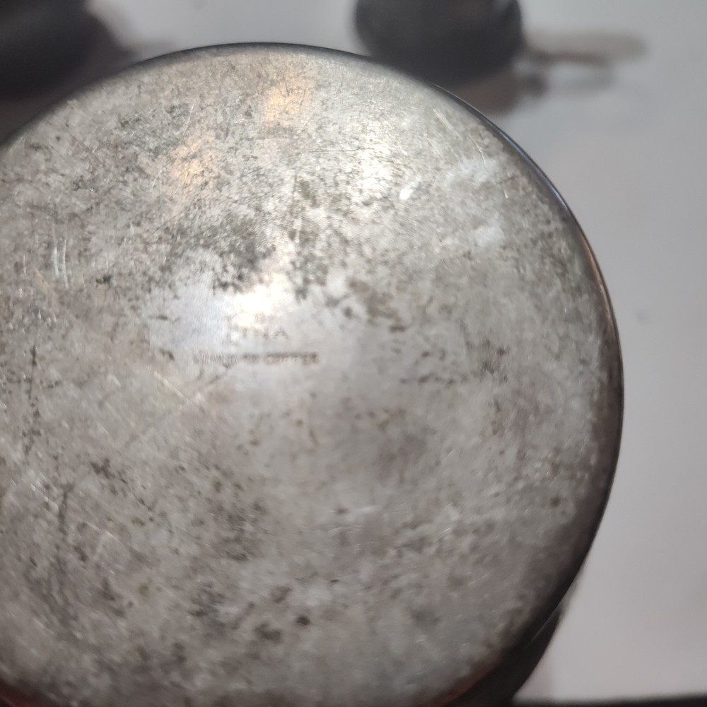 3 Vintage Silver Over Copper Hinged Lid Tea Pots