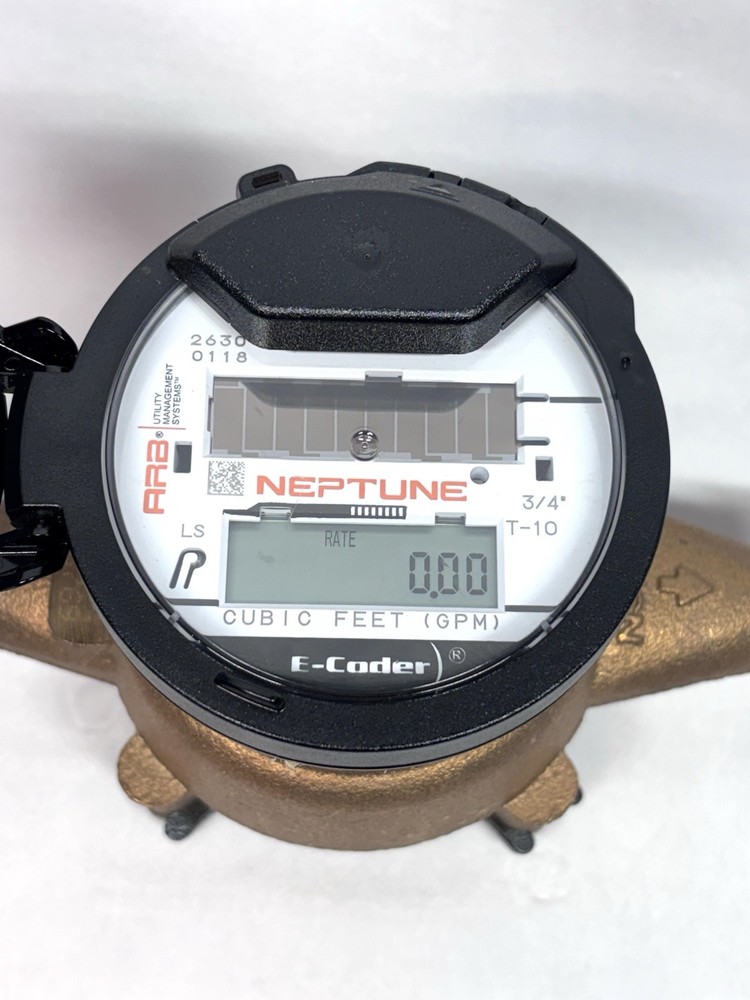 Neptune T-10 3/4” Water Meter Cubic Feet E-Coder Register ED2C11REF1 New