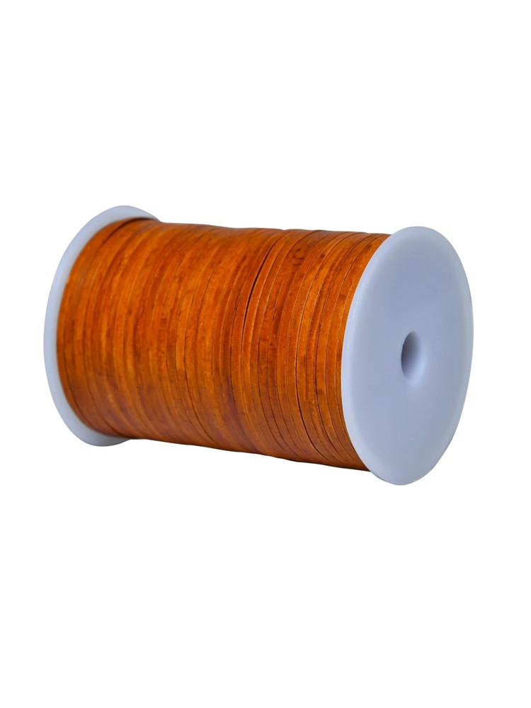 22 Yard 3mm Flat Leather Strip String Cord - Distressed Tan