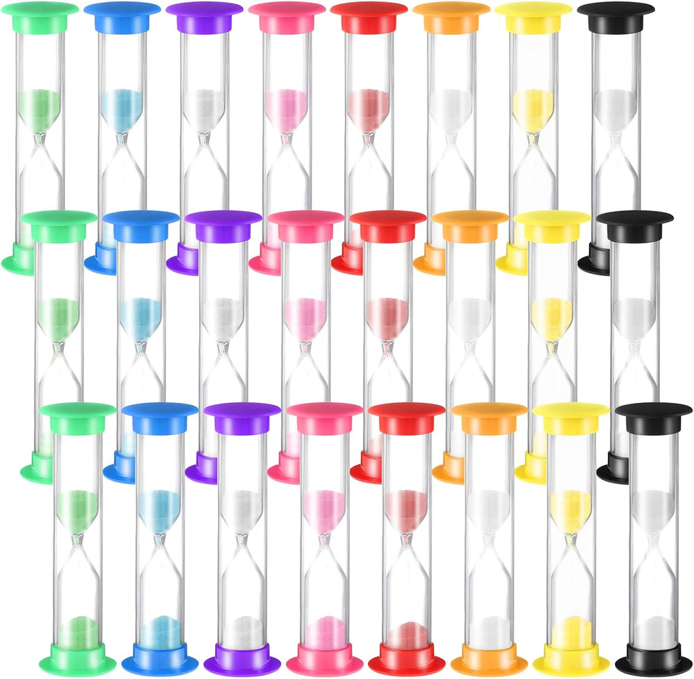24 Pcs 5 Minute Sand Timer Plastic Hourglass 5 Min Visual Timer Mini Classroom S