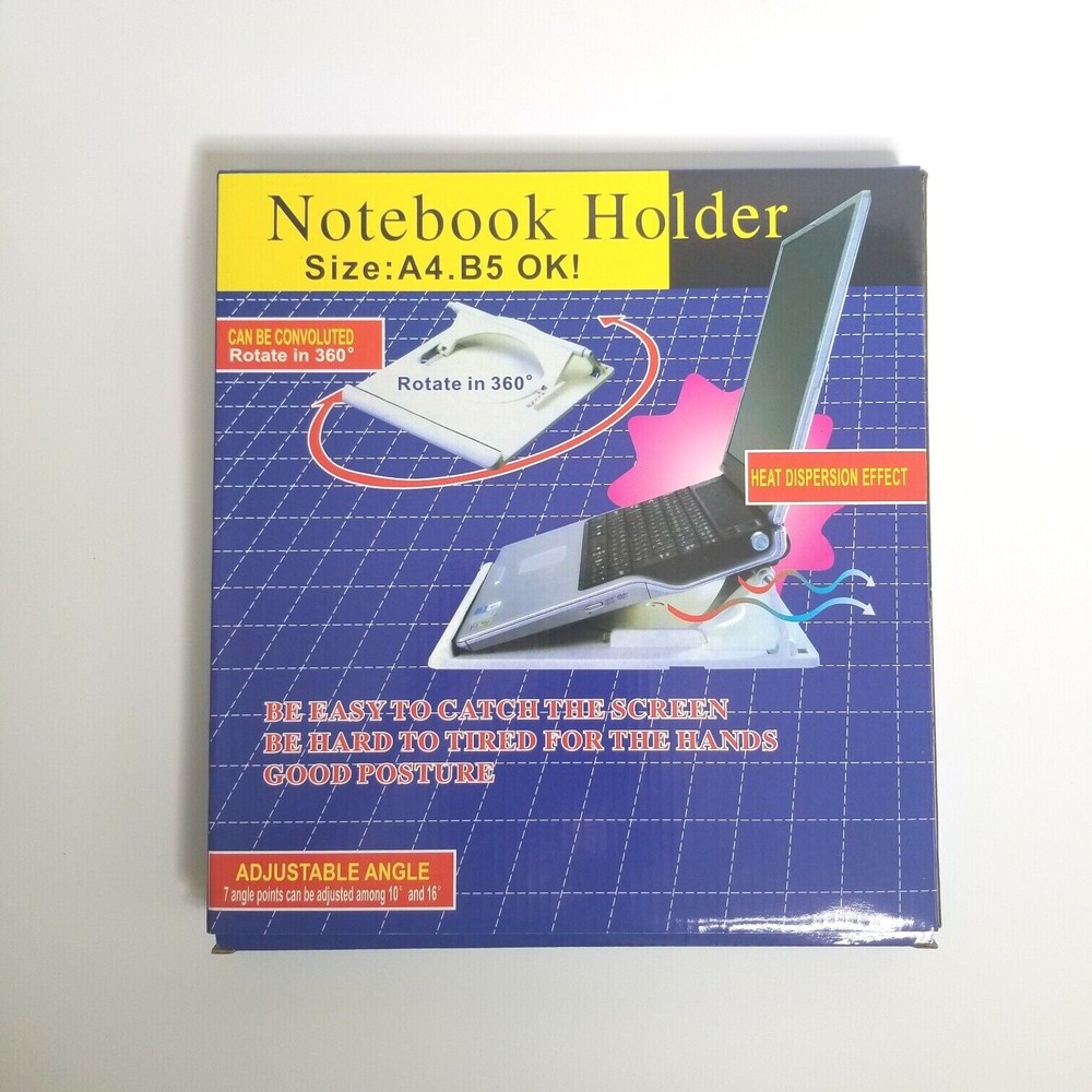 Computer Notebook Holder, Size A4.B5, Rotates 360, Cooling Pad,Adjustable Angles