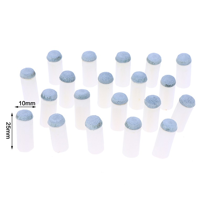20Pcs Plastic Grey Cue Billiards Cue Tips Protector Pool Cue Spout Head