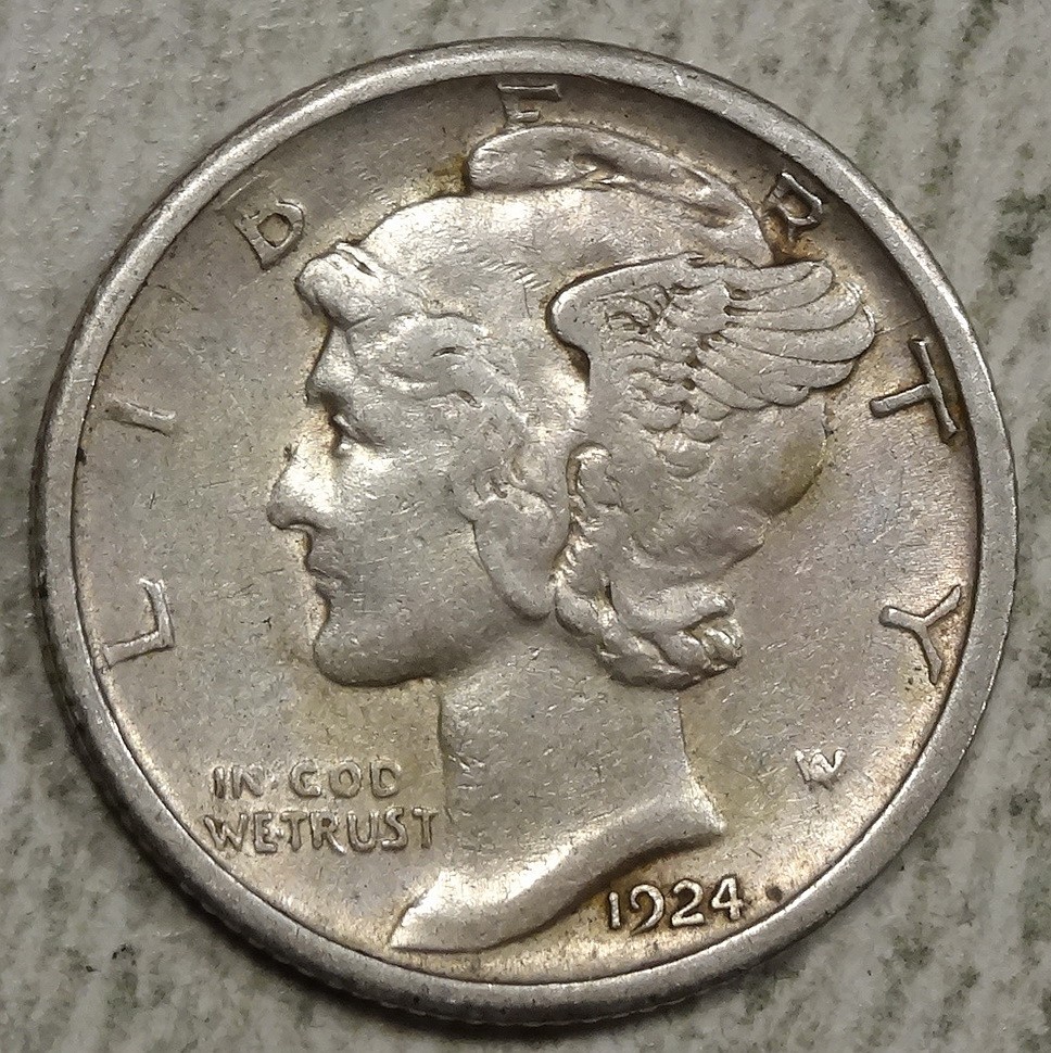 1924-S Mercury Dime, Choice Extremely Fine   1108-17