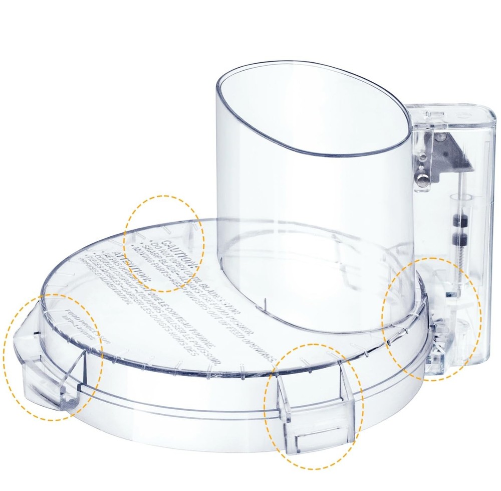 4 Locking Tabs DFP-14NWBCT1 Replacement Clear Food Processor Work Bowl Cover,...