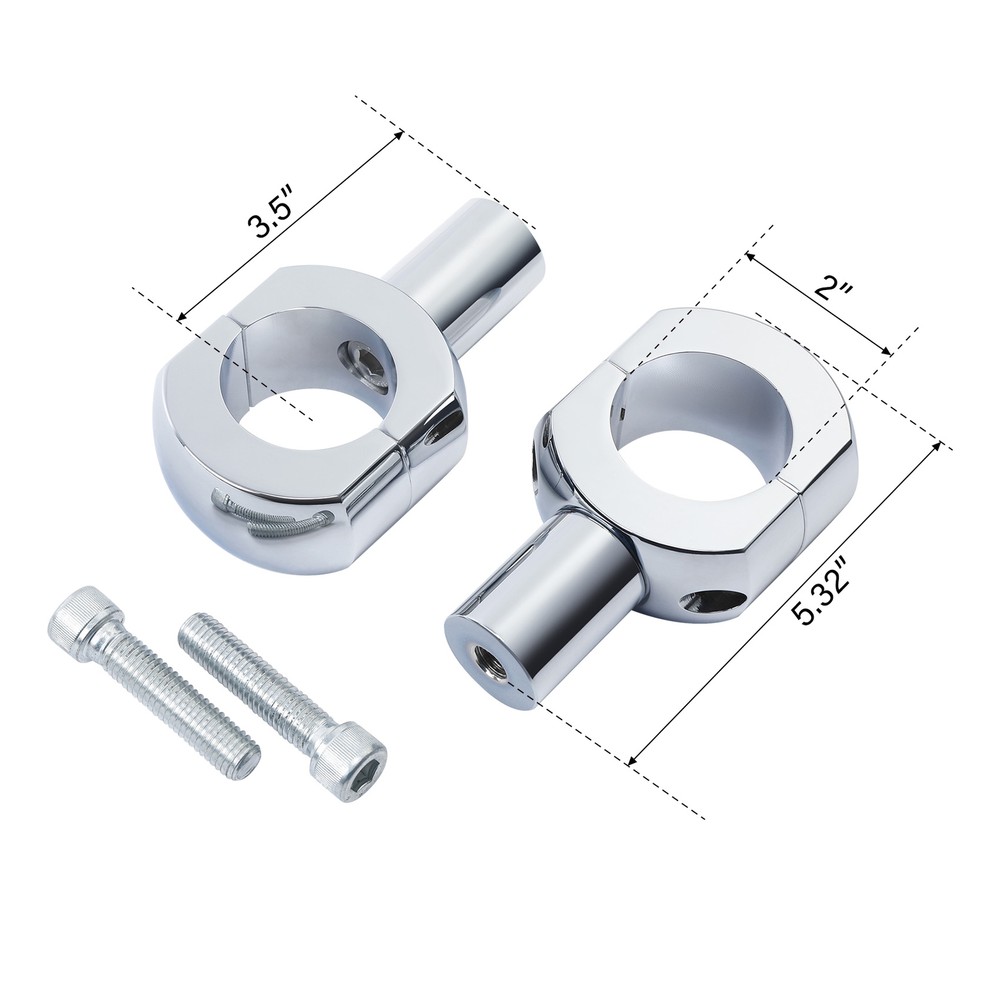 Chrome 3.5'' Handlebar Riser Fit For Harley Softail Fatboy Dyna 2'' Handle Bar