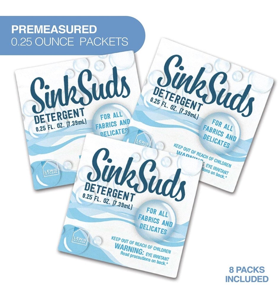 SinkSuds Laundry Detergent | Travel Size Liquid Soap | TSA Compliant 8 Pack