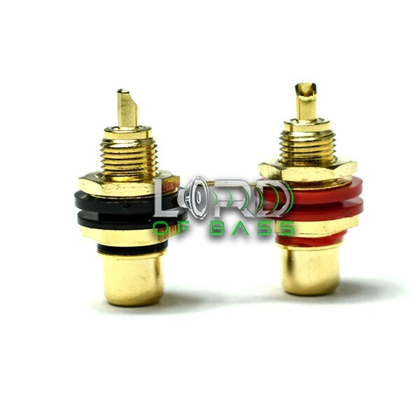 1 Pair RCA Female Chassis Panel Mount Jack Socket Connector 24K Gold Plated