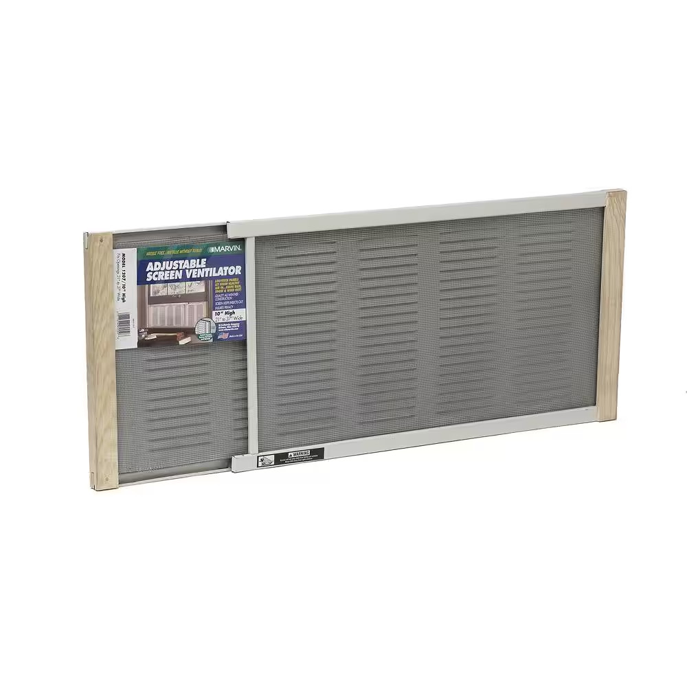 37 In. X 10 In. Grey Aluminum Adjustable Screen Ventilator