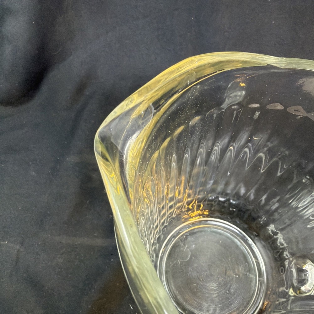 VTG Ribbed Clear Glass Beverage Pitcher National Pattern Hobnail Pattern/ Bottom
