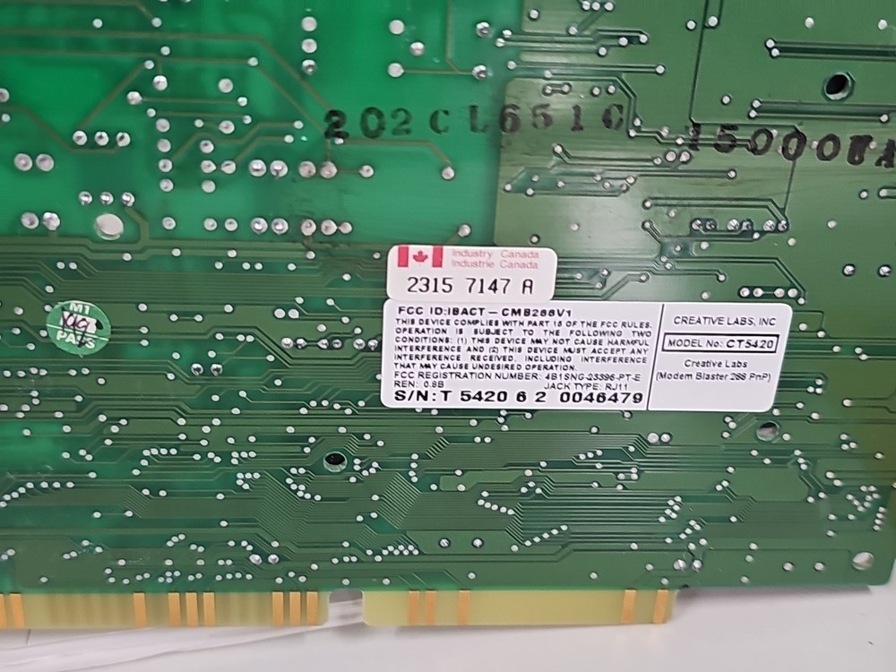 Creative Technology CT5400 CT5420 IBACT-CMB288V1 Modem Blaster