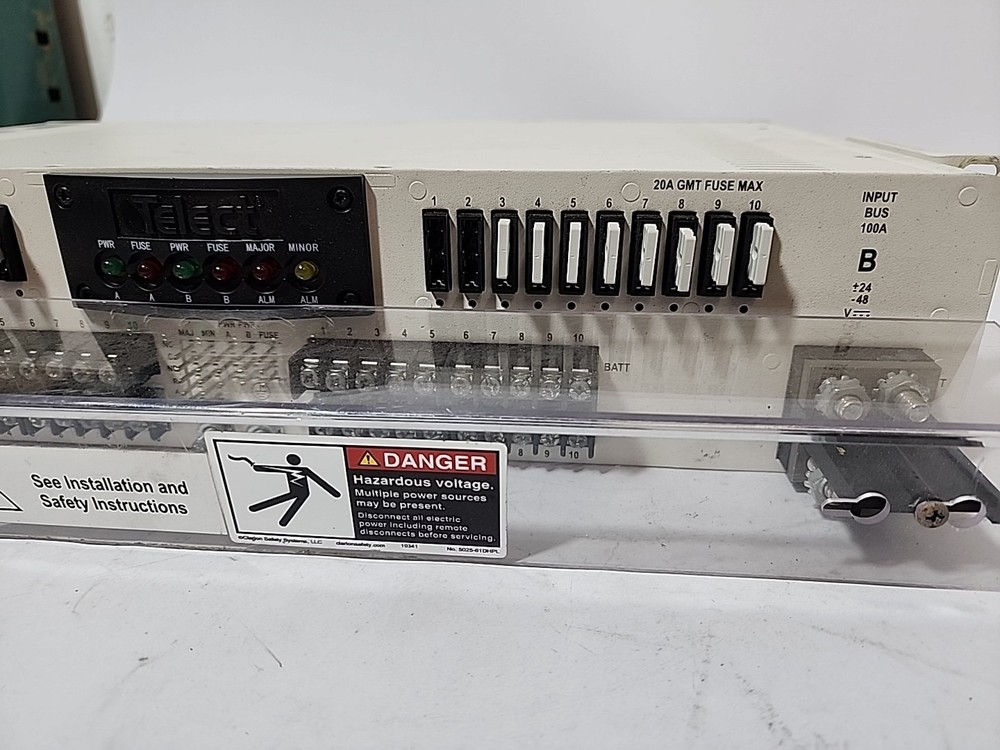 Telect HPGMT10FA Fuse Panel Front Access GMT 10/10 100A Dual Feed 2RU