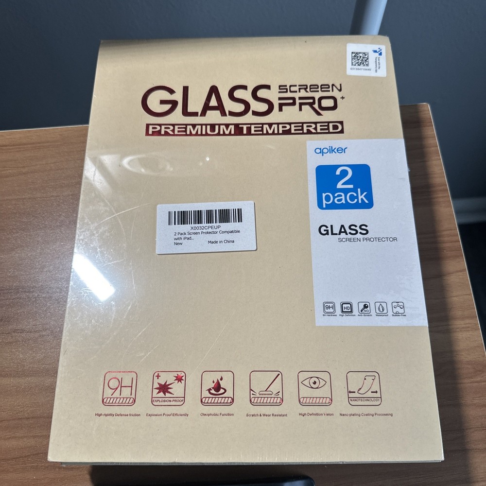 Apiker Screen Protector for Apple iPad 7th Generation - 2 Pack