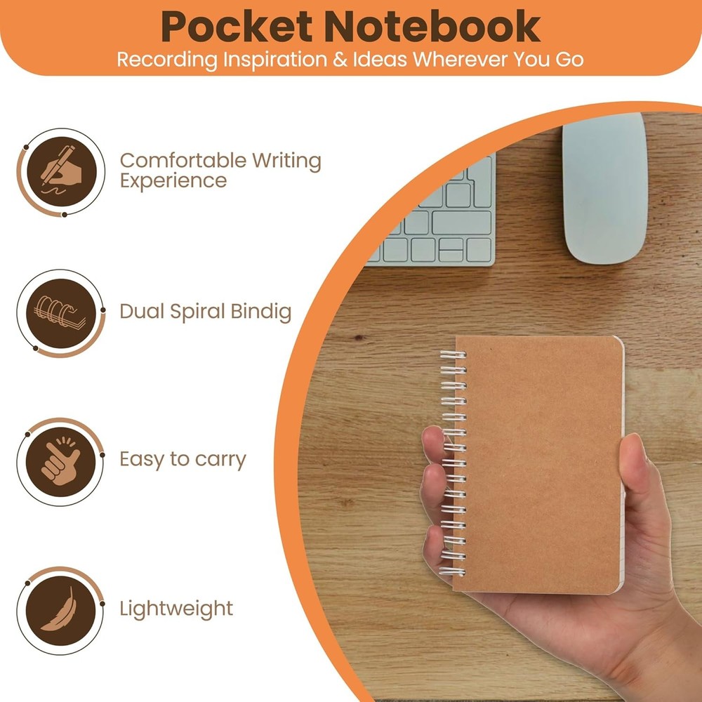 Spiral Notebook, Small Poet Size Notebooks for Writing Ding