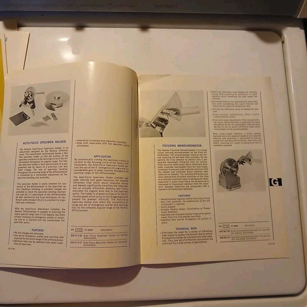 Vintage 1970 Norelco & Phillips Xray Diffraction & Spectrography Booklets Lot