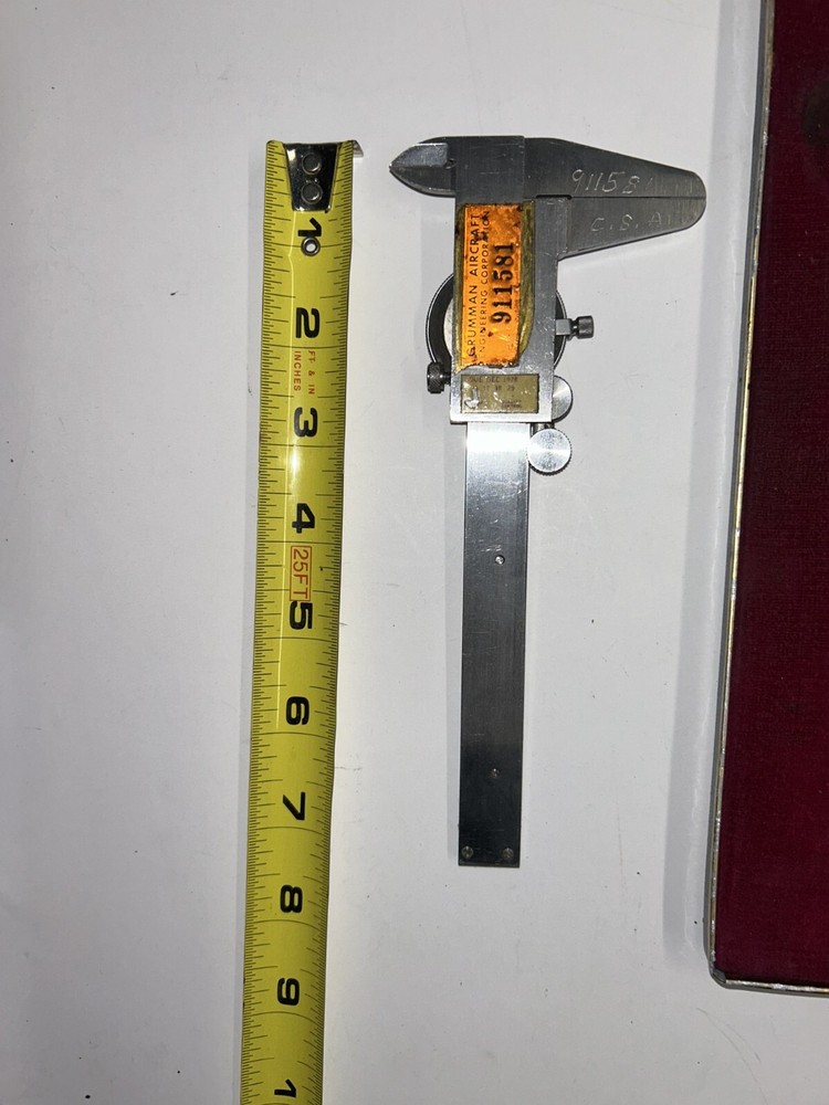 Vintage Micrometer with Case Originally From Grumman