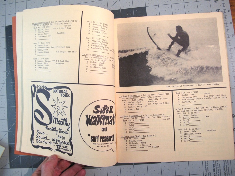 vtg Surfing ephemera- 1972 WSA Surf Contest program District 6