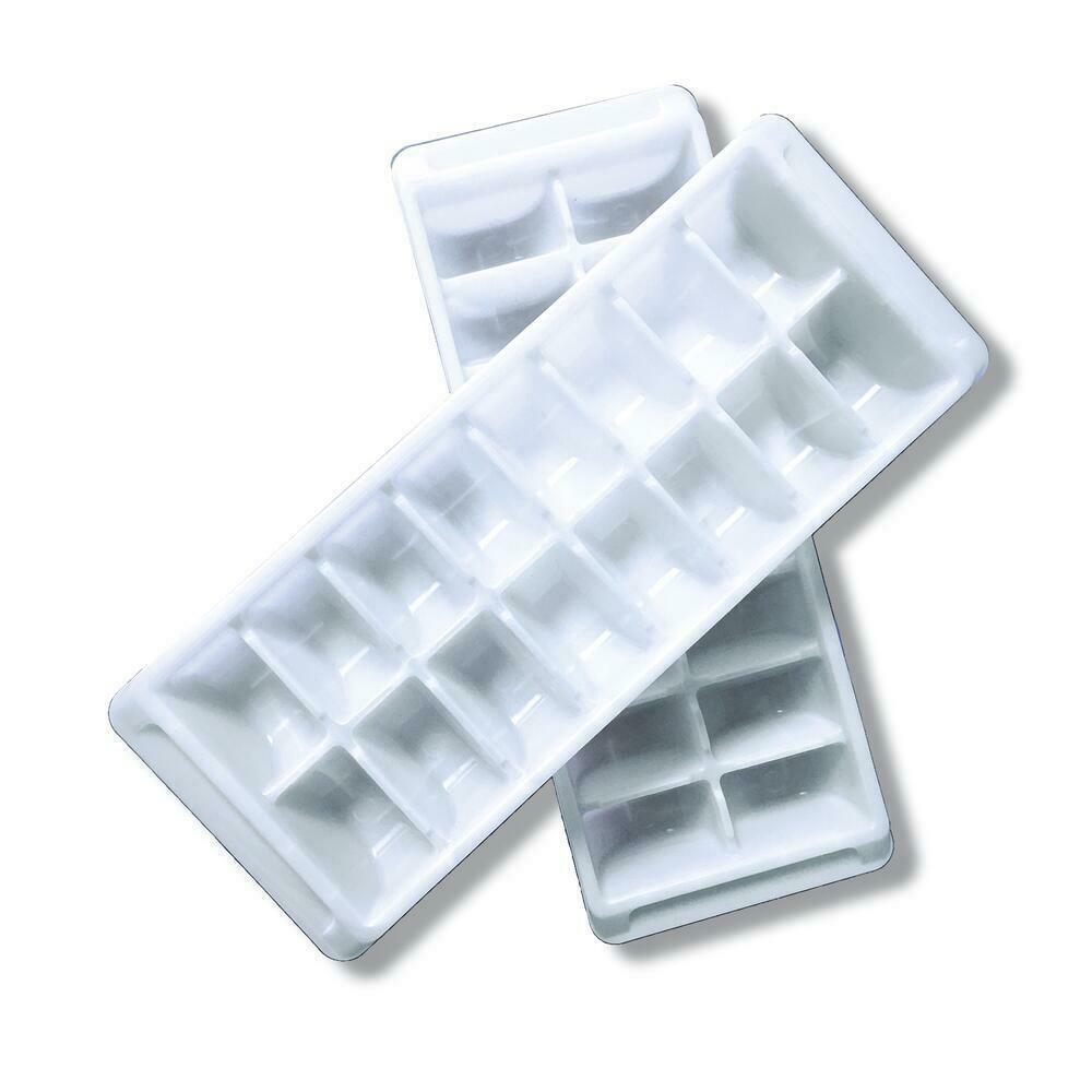 Chef's Best Plastic Ice Cube 2 Tray Stackable Set Easy Release Dishwasher Safe