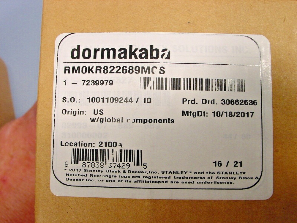 Dormakaba RMOKR822689MCS 7239979 MULLION CAP&BASE KIT Hardware Kit