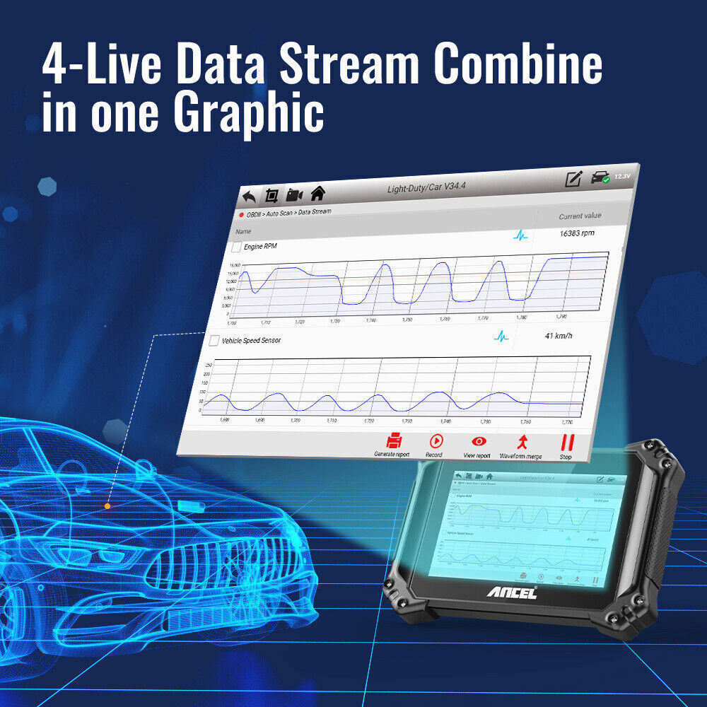 ANCEL V6 PRO OBD2 Scanner All System Key ECU Active Test Bluetooth VCI 25+ Reset