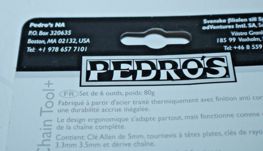 Pedro's Chain Tool+ 6-Function Multitool 3.2 3.3 3.5mm Spoke Wrench 5mm Hex Flat