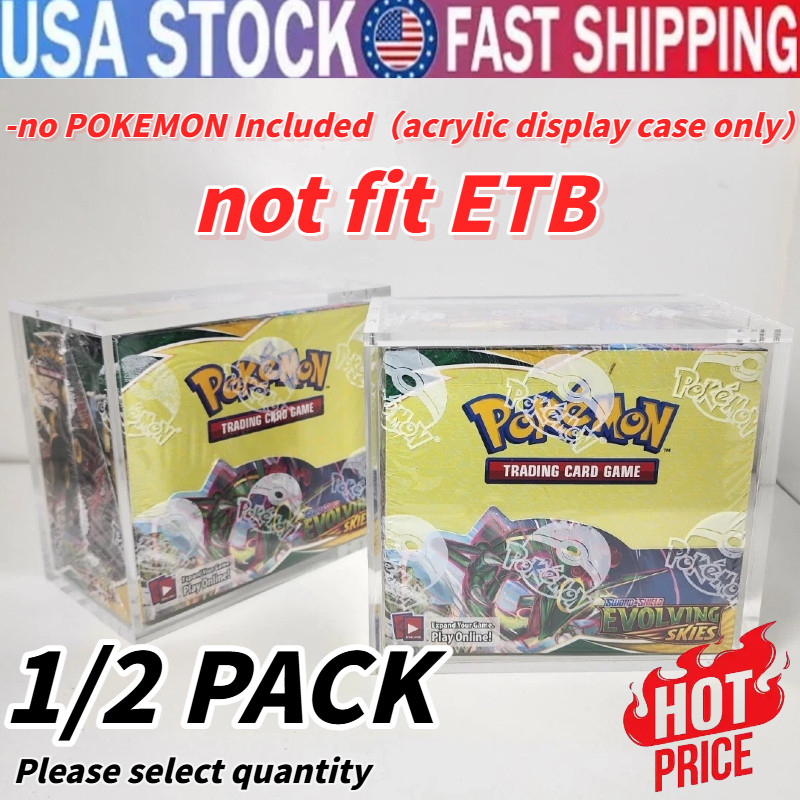 1/2Pcs Pokemon Magnetic Booster Box Acrylic Case Pokémon Card Protective Display