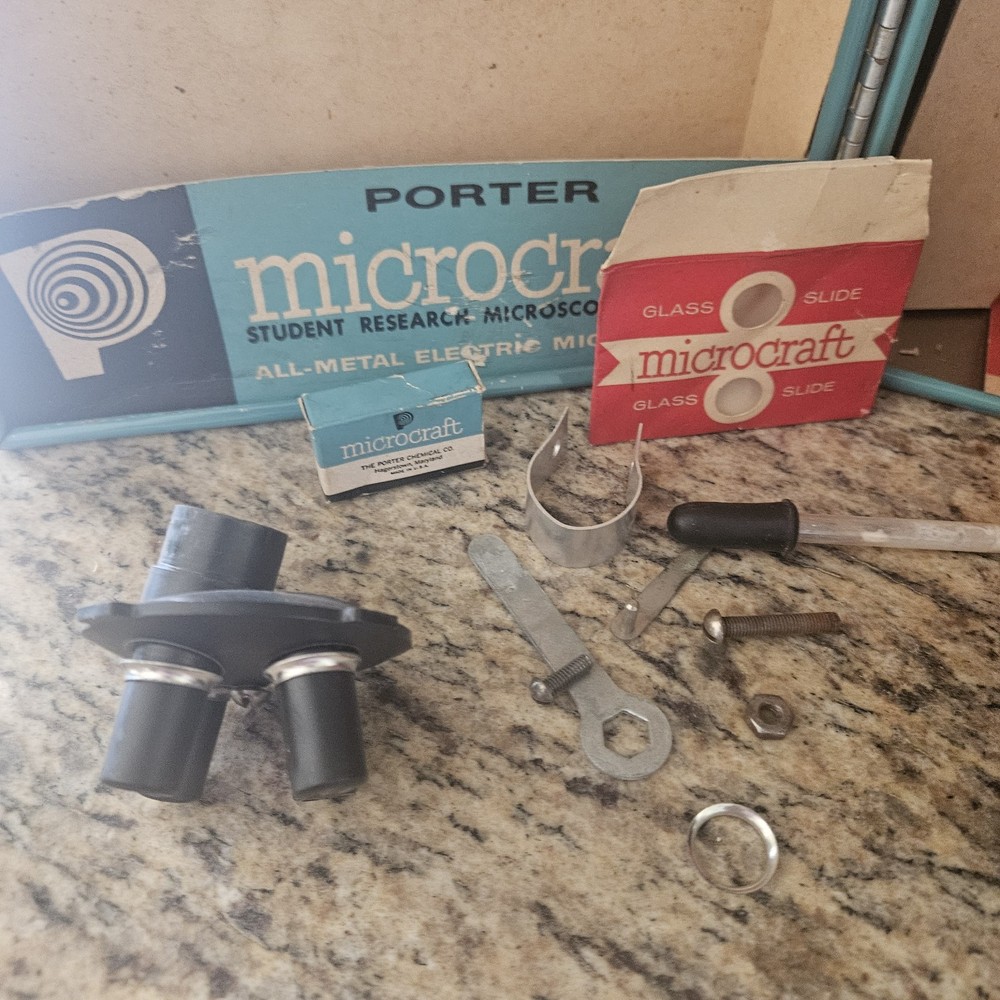 Porter Science ~Microcraft Student Research Microscope Lab~ No. 264 w/ Extras