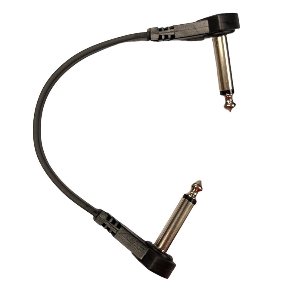 (3-Pack) Low Profile Flat 6" Right-Angle Patch Cable Cord Guitar Pedal