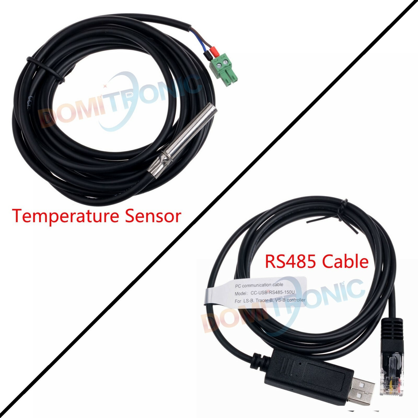 Battery Temperature Sensor Epever Monitor Adapter RS485/USB Communication Cable