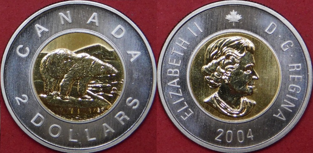 Specimen 2004 Canada 2 Dollars From Mint's Set