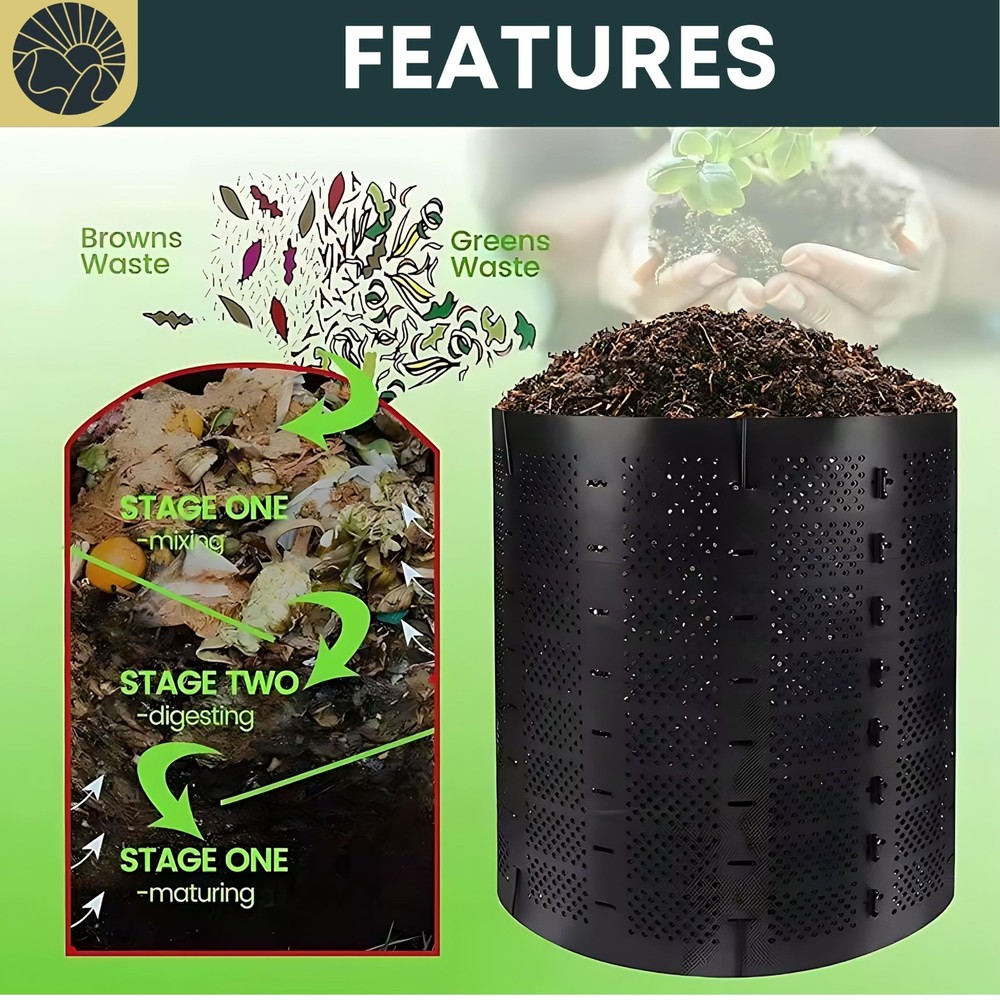 Compost Bins Outdoor Compost Bin Outdoor Composter Easy Assembling Large Capa...