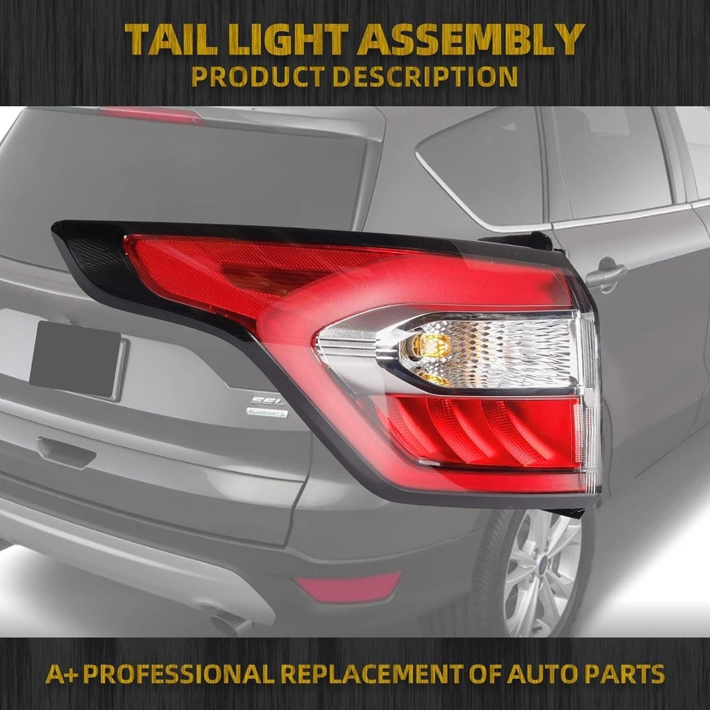 Left Driver Side Tail Light Assembly with Bulb Compatible with Ford Escape Kuga