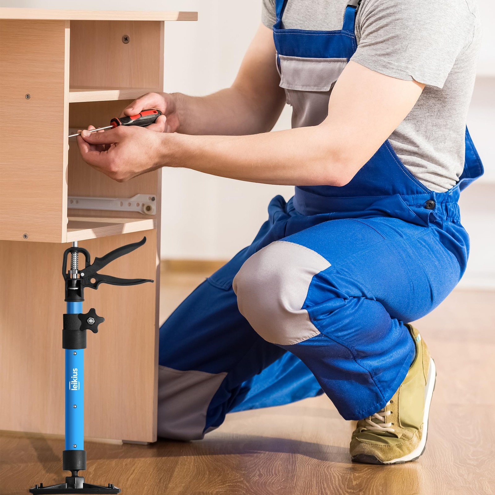 2PK Steel Cabinet Jacks for Installing Cabinets,14.6-23.6Inches, Adjustable 3...