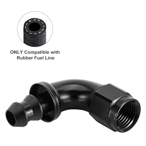Push Lock Fitting One Piece Full Flow Hose End 6AN 90 Degree